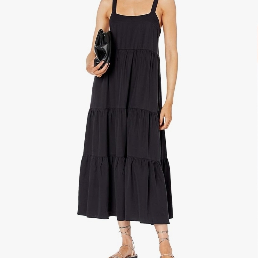 The Drop Chic Black Tiered Eyelet Maxi Dress